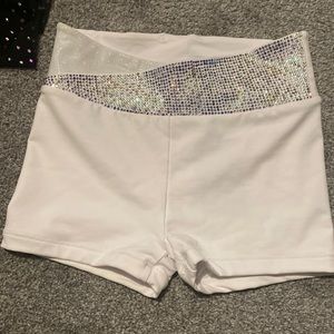 Rebel athletic swan shorts white crystal